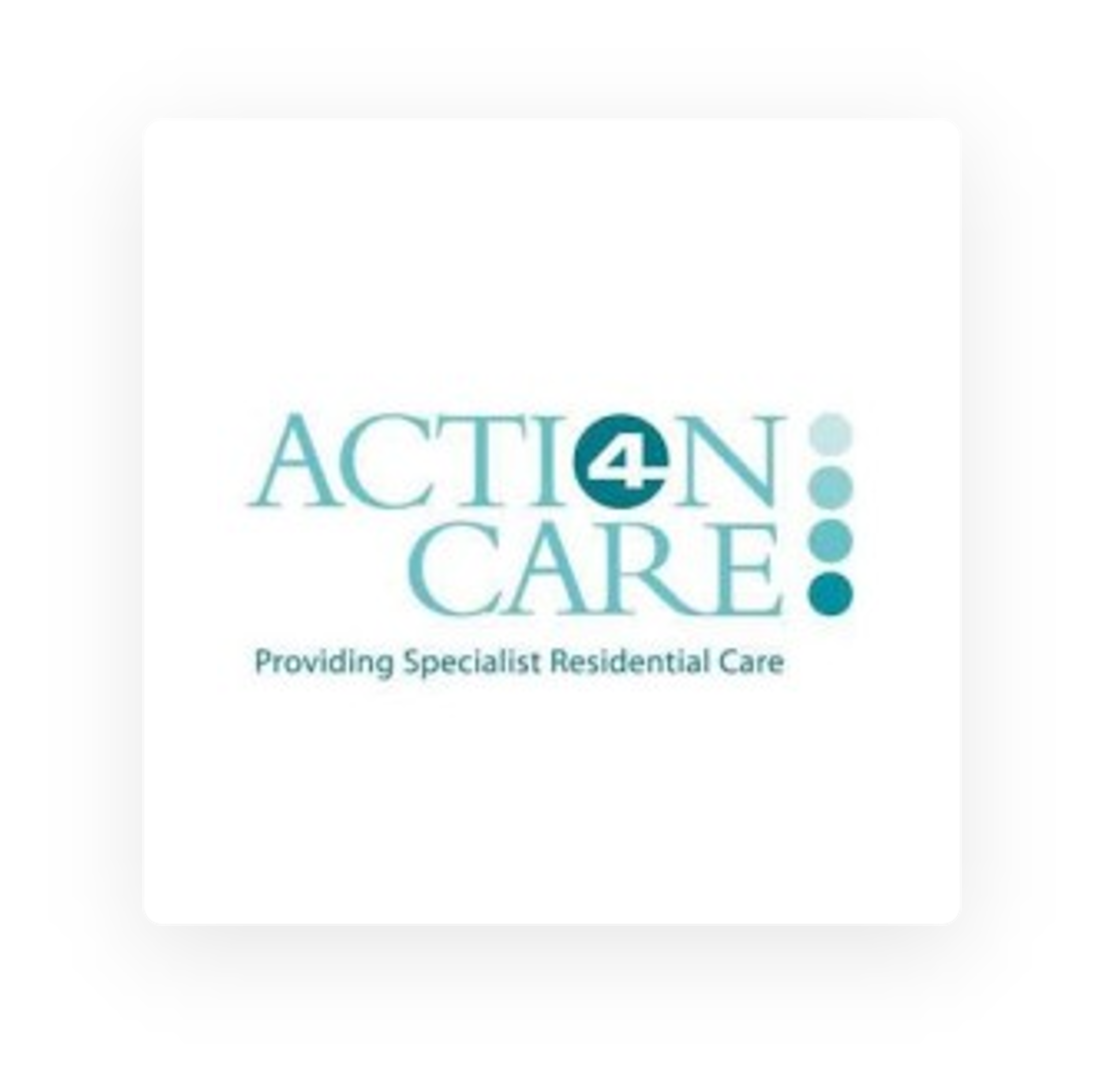 Logo for Action 4 Care, featuring the words 