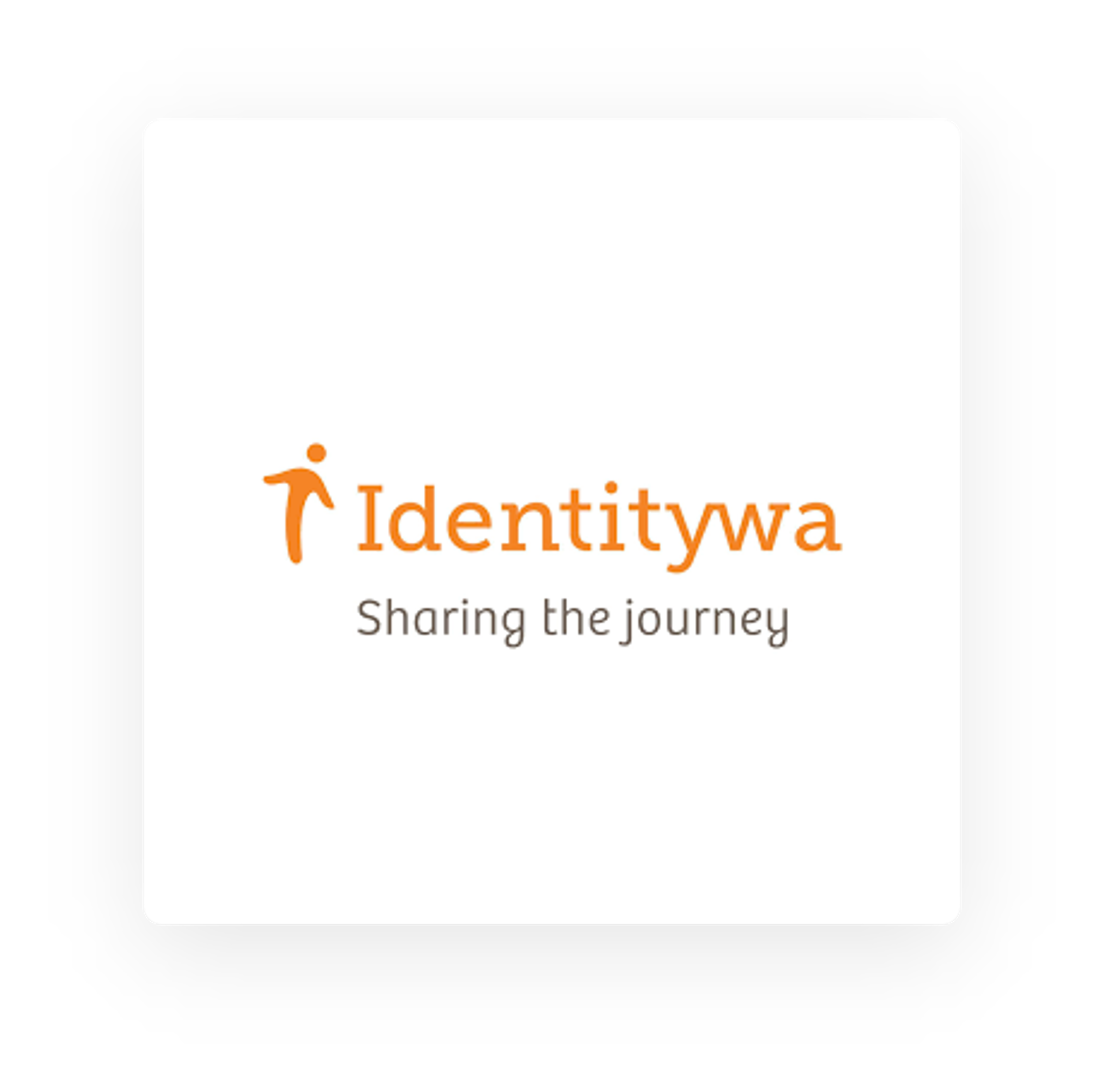 Identitywa logo with an orange stylised person icon and the tagline 
